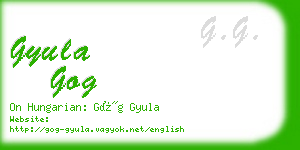 gyula gog business card